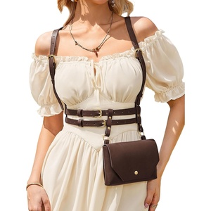 image:imageSCARLET DARKNESS Renaissance Belt Pouch Women Halloween Pirate Accessories Medieval Viking Leather Bag BlackSepia
