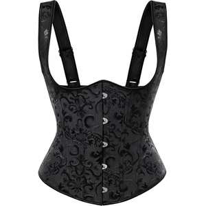 image:imageScarlet Darkness Corset Tops for Women Renaissance Bodice  Adjustable Straps Floral Underbust Corset Zipperless Lace Up Bodice Suitable for Ren Faire Pirate Cosplay Halloween PartyBlack Floral