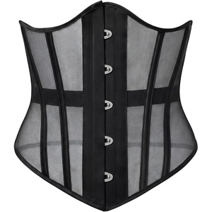 image:imageScarlet Darkness Women Corset Belt Renaissance Underbust Mesh Wide Corset  Waist Belt Adjustable Lace Up Back Pirate Goth AccessoryBlack
