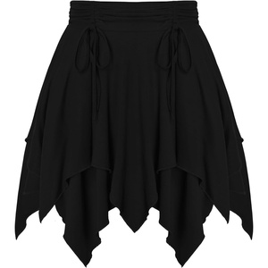 image:imageScarlet Darkness Womens Renaissance Pirate Skirt Asymmetrical Mini Skirts  Layered Hem Adjustable Drawcord High Waist Lined Soft Breathable Ideal for Ren Faire Cosplay Concerts Casual Y2kBlack