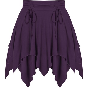 image:imageScarlet Darkness Womens Renaissance Pirate Skirt Asymmetrical Mini Skirts  Layered Hem Adjustable Drawcord High Waist Lined Soft Breathable Ideal for Ren Faire Cosplay Concerts Casual Y2kPurple