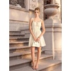 image:imageScarlet Darkness Corset Mini Dress Adjustable Straps Sundress with Pockets  adjustable straps front fixed bownot boned corset waist smocked laceup back side zip side pocket aboveknee mini dressOyster White