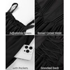 image:imageScarlet Darkness Corset Mini Dress Adjustable Straps Sundress with Pockets  adjustable straps front fixed bownot boned corset waist smocked laceup back side zip side pocket aboveknee mini dressBlack