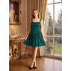 image:imageScarlet Darkness Corset Mini Dress Adjustable Straps Sundress with Pockets  adjustable straps front fixed bownot boned corset waist smocked laceup back side zip side pocket aboveknee mini dressDark Green