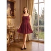 image:imageScarlet Darkness Corset Mini Dress Adjustable Straps Sundress with Pockets  adjustable straps front fixed bownot boned corset waist smocked laceup back side zip side pocket aboveknee mini dressWine