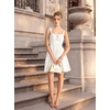 image:imageScarlet Darkness Corset Mini Dress Adjustable Straps Sundress with Pockets  adjustable straps front fixed bownot boned corset waist smocked laceup back side zip side pocket aboveknee mini dressWhite