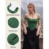 image:imageScarlet Darkness Corset Tops for Women Detachable Straps Satin Bustier  Waist Cincher Overbust Corsets Sexy Slim Fit Going Out Date Night Tank Suitable for Party Concert HalloweenEden Green