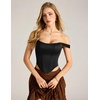 image:imageScarlet Darkness Corset Tops for Women Detachable Straps Satin Bustier  Waist Cincher Overbust Corsets Sexy Slim Fit Going Out Date Night Tank Suitable for Party Concert HalloweenBlack