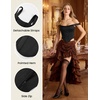 image:imageScarlet Darkness Corset Tops for Women Detachable Straps Satin Bustier  Waist Cincher Overbust Corsets Sexy Slim Fit Going Out Date Night Tank Suitable for Party Concert HalloweenBlack