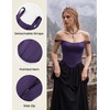 image:imageScarlet Darkness Corset Tops for Women Detachable Straps Satin Bustier  Waist Cincher Overbust Corsets Sexy Slim Fit Going Out Date Night Tank Suitable for Party Concert HalloweenJewel Purple
