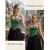 image:imageScarlet Darkness Corset Tops for Women Detachable Straps Satin Bustier  Waist Cincher Overbust Corsets Sexy Slim Fit Going Out Date Night Tank Suitable for Party Concert HalloweenEden Green