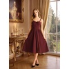 image:imageScarlet Darkness Elegant Corset Dress Women Party Flowy Slit Midi Sundress  Sweetheart neckline adjustable strap slit hem sideseam pockets ideal for cocktail party date homecoming dailyWine Red