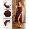 image:imageScarlet Darkness Elegant Corset Dress Women Party Flowy Slit Midi Sundress  Sweetheart neckline adjustable strap slit hem sideseam pockets ideal for cocktail party date homecoming dailyWine Red