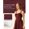 image:imageScarlet Darkness Elegant Corset Dress Women Party Flowy Slit Midi Sundress  Sweetheart neckline adjustable strap slit hem sideseam pockets ideal for cocktail party date homecoming dailyWine Red