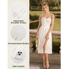 image:imageScarlet Darkness Elegant Corset Dress Women Party Flowy Slit Midi Sundress  Sweetheart neckline adjustable strap slit hem sideseam pockets ideal for cocktail party date homecoming dailyWhite