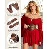image:imageScarlet Darkness Western Belts for Woman Pirate Studded Belt  Ideal for jeans dresses skirts Metal buckle PU leather Gold and silver studs Blended pirate trendy Renaissance stylesBrown