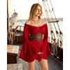 image:imageScarlet Darkness Western Belts for Woman Pirate Studded Belt  Ideal for jeans dresses skirts Metal buckle PU leather Gold and silver studs Blended pirate trendy Renaissance stylesBrown