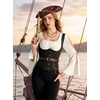 image:imageScarlet Darkness Womens Faux Leather Waist Belt with Detachable Chain  Vintage gold buckle removable chain Fashion casual style versatile Daily wear adjustable waist multiple sizesDark Brown