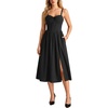image:imageScarlet Darkness Elegant Corset Dress Women Party Flowy Slit Midi Sundress  Sweetheart neckline adjustable strap slit hem sideseam pockets ideal for cocktail party date homecoming dailyBlack
