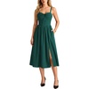 image:imageScarlet Darkness Elegant Corset Dress Women Party Flowy Slit Midi Sundress  Sweetheart neckline adjustable strap slit hem sideseam pockets ideal for cocktail party date homecoming dailyDark Green
