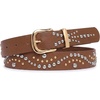 image:imageScarlet Darkness Western Belts for Woman Pirate Studded Belt  Ideal for jeans dresses skirts Metal buckle PU leather Gold and silver studs Blended pirate trendy Renaissance stylesBrown