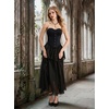 image:imageScarlet Darkness Corset Tops for Women Strapless Overbust Bustiers  Going Out Sweetheart Neckline Satin Solid Color Button Down Front Laceup BackBlack