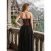 image:imageScarlet Darkness Corset Tops for Women Strapless Overbust Bustiers  Going Out Sweetheart Neckline Satin Solid Color Button Down Front Laceup BackCoffee