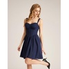 image:imageScarlet Darkness Lace Corset Mini Dress with Pocket Women Teens Grad Outfit  Lace Trim Mini Sundress with Adjustable Straps Ruched Sweetheart Bust Lace Panel Corset Waist Lightweight FabricNavy