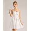 image:imageScarlet Darkness Lace Corset Mini Dress with Pocket Women Teens Grad Outfit  Lace Trim Mini Sundress with Adjustable Straps Ruched Sweetheart Bust Lace Panel Corset Waist Lightweight FabricIvory White
