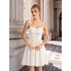 image:imageScarlet Darkness Lace Corset Mini Dress with Pocket Women Teens Grad Outfit  Lace Trim Mini Sundress with Adjustable Straps Ruched Sweetheart Bust Lace Panel Corset Waist Lightweight FabricIvory White