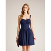 image:imageScarlet Darkness Lace Corset Mini Dress with Pocket Women Teens Grad Outfit  Lace Trim Mini Sundress with Adjustable Straps Ruched Sweetheart Bust Lace Panel Corset Waist Lightweight FabricNavy
