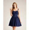 image:imageScarlet Darkness Lace Corset Mini Dress with Pocket Women Teens Grad Outfit  Lace Trim Mini Sundress with Adjustable Straps Ruched Sweetheart Bust Lace Panel Corset Waist Lightweight FabricNavy