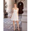 image:imageScarlet Darkness Lace Corset Mini Dress with Pocket Women Teens Grad Outfit  Lace Trim Mini Sundress with Adjustable Straps Ruched Sweetheart Bust Lace Panel Corset Waist Lightweight FabricIvory White
