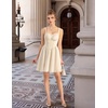image:imageScarlet Darkness Lace Corset Mini Dress with Pocket Women Teens Grad Outfit  Lace Trim Mini Sundress with Adjustable Straps Ruched Sweetheart Bust Lace Panel Corset Waist Lightweight FabricCream