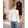 image:imageScarlet Darkness Peasant Blouses for Women Long Sleeve Renaissance Shirts  Square Neck Lace Trim Ruched Flare Long Sleeve Top Empire Waist Slim Fit Ren Faires Medieval Party Daily Vintage OutfitsIvory White