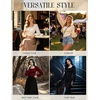 image:imageScarlet Darkness Peasant Blouses for Women Long Sleeve Renaissance Shirts  Square Neck Lace Trim Ruched Flare Long Sleeve Top Empire Waist Slim Fit Ren Faires Medieval Party Daily Vintage OutfitsBlack