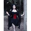 image:imageScarlet Darkness Renaissance Dress Women Off Shoulder Pirate Fairy Costume  For Halloween Ren Faire Medieval Theme Party Pockets Long Sleeves Corset Waist Chiffon Suitable for Adult LadiesBlack