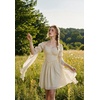 image:imageScarlet Darkness Renaissance Dress Women Off Shoulder Pirate Fairy Costume  For Halloween Ren Faire Medieval Theme Party Pockets Long Sleeves Corset Waist Chiffon Suitable for Adult LadiesBeige