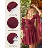 image:imageScarlet Darkness Renaissance Dress Women Off Shoulder Pirate Fairy Costume  For Halloween Ren Faire Medieval Theme Party Pockets Long Sleeves Corset Waist Chiffon Suitable for Adult LadiesDark Red