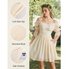 image:imageScarlet Darkness Renaissance Dress Women Off Shoulder Pirate Fairy Costume  For Halloween Ren Faire Medieval Theme Party Pockets Long Sleeves Corset Waist Chiffon Suitable for Adult LadiesBeige