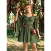 image:imageScarlet Darkness Renaissance Dress Women Off Shoulder Pirate Fairy Costume  For Halloween Ren Faire Medieval Theme Party Pockets Long Sleeves Corset Waist Chiffon Suitable for Adult LadiesGreen