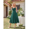 image:imageScarlet Darkness Women 2026 Corset Dress Milkmaid Slit Midi Sundress  Fishboned Corset Smocked Lace Up Back for Wedding Guest Casual Tea Party VacationForest Green