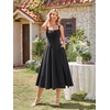 image:imageScarlet Darkness Women 2026 Corset Dress Milkmaid Slit Midi Sundress  Fishboned Corset Smocked Lace Up Back for Wedding Guest Casual Tea Party VacationBlack