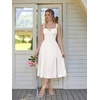 image:imageScarlet Darkness Women 2026 Corset Dress Milkmaid Slit Midi Sundress  Fishboned Corset Smocked Lace Up Back for Wedding Guest Casual Tea Party VacationWhite