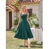 image:imageScarlet Darkness Women 2026 Corset Dress Milkmaid Slit Midi Sundress  Fishboned Corset Smocked Lace Up Back for Wedding Guest Casual Tea Party VacationForest Green