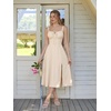 image:imageScarlet Darkness Women 2026 Corset Dress Milkmaid Slit Midi Sundress  Fishboned Corset Smocked Lace Up Back for Wedding Guest Casual Tea Party VacationApricot