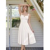 image:imageScarlet Darkness Women 2026 Corset Dress Milkmaid Slit Midi Sundress  Fishboned Corset Smocked Lace Up Back for Wedding Guest Casual Tea Party VacationWhite