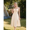 image:imageScarlet Darkness Women 2026 Corset Dress Milkmaid Slit Midi Sundress  Fishboned Corset Smocked Lace Up Back for Wedding Guest Casual Tea Party VacationApricot