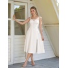 image:imageScarlet Darkness Women 2026 Corset Dress Milkmaid Slit Midi Sundress  Fishboned Corset Smocked Lace Up Back for Wedding Guest Casual Tea Party VacationWhite