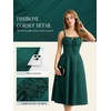 image:imageScarlet Darkness Women 2026 Corset Dress Milkmaid Slit Midi Sundress  Fishboned Corset Smocked Lace Up Back for Wedding Guest Casual Tea Party VacationForest Green